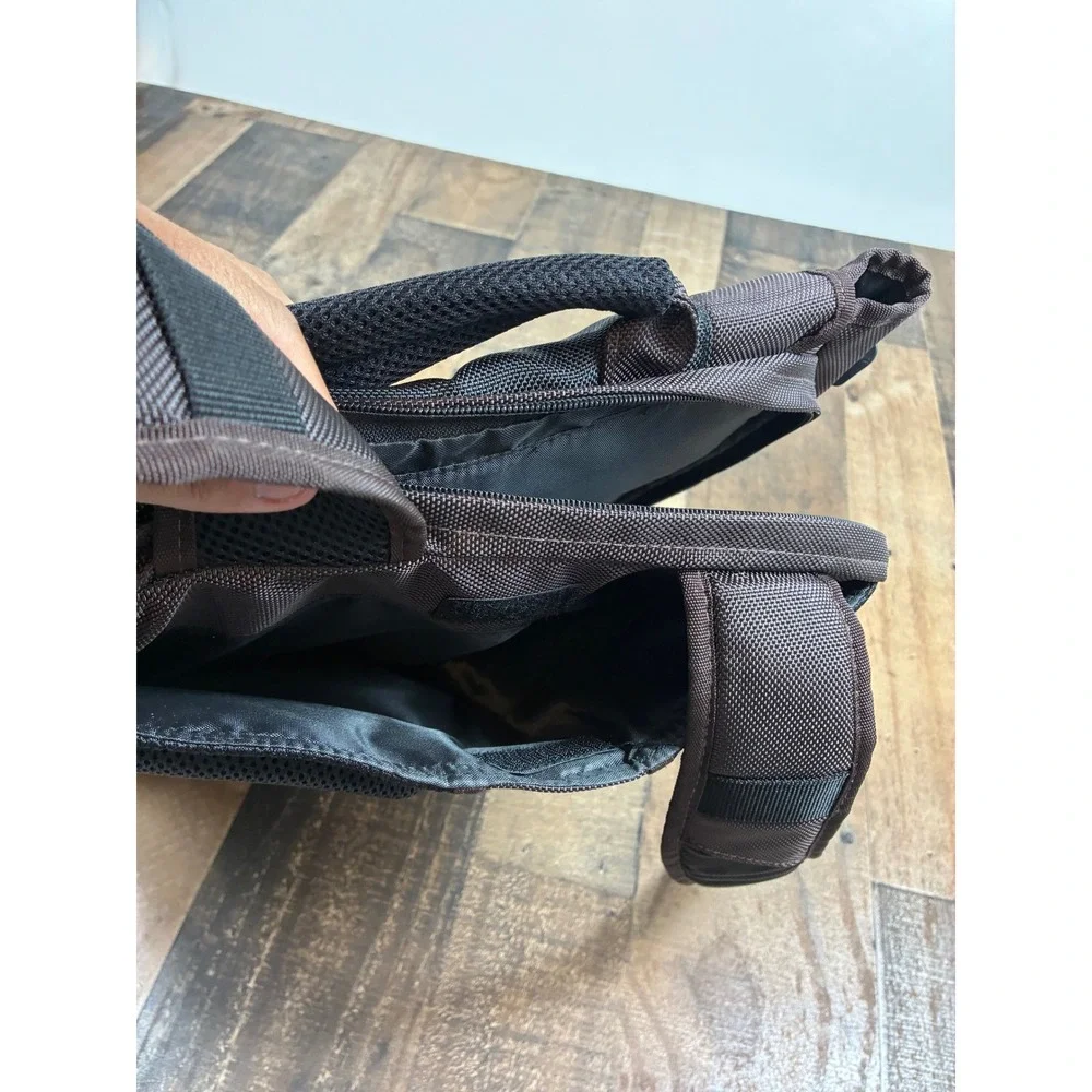 Elkhart Brass Messenger Bag Backpack Laptop Case‎ Brown Black Ballistic Nylon
